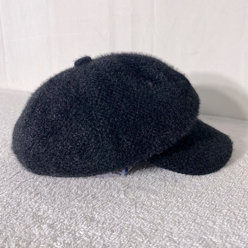 Time And True Y2K Vibes Black Textured Newsboy Cap
